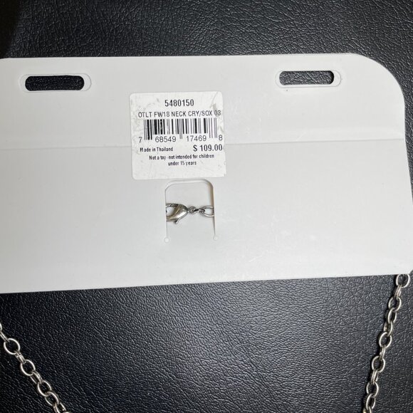 Crystallized by Swarovski Touchstone Crystal Silver Necklace - Picture 2 of 3